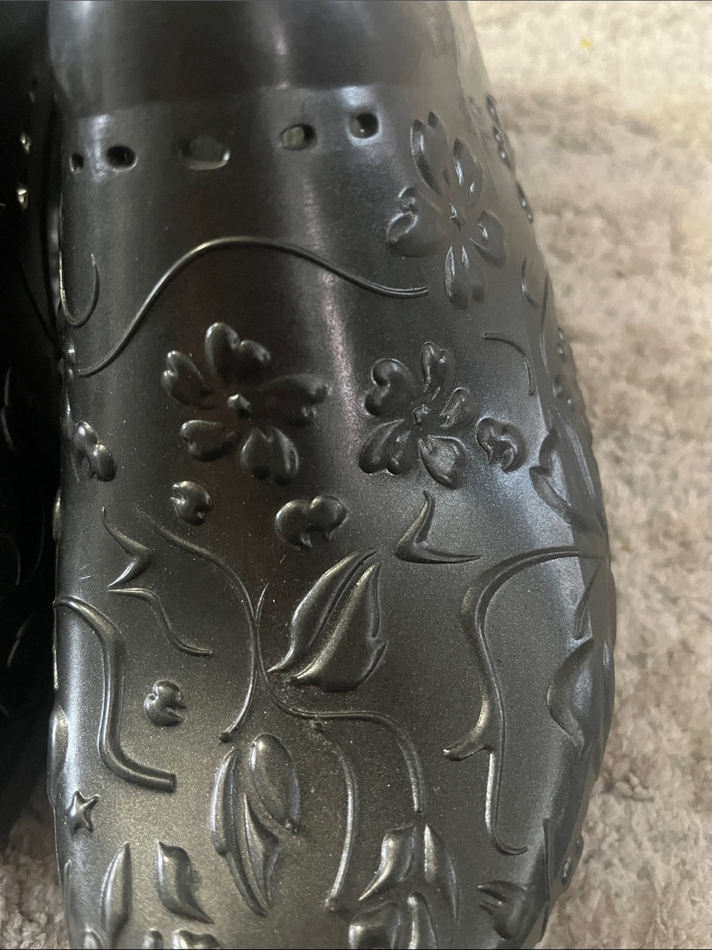Dansko Pixie EVA Molded Black Floral Embossed Professional Clog 39 - Picture 3 of 8